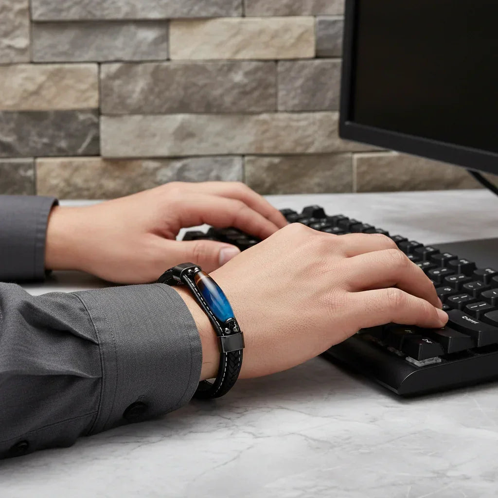 Kyoto Spirit bracelet cuir agate naturelle goutte d’eau