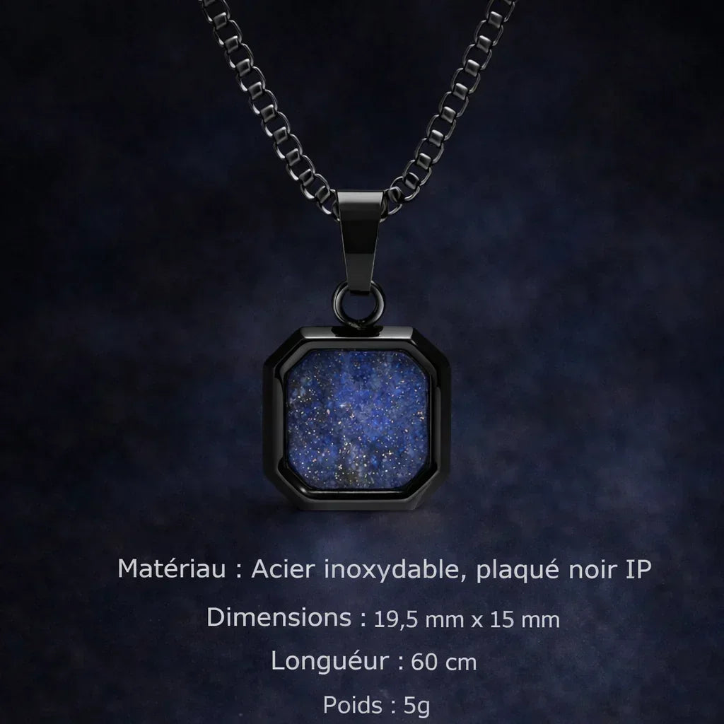Collier Acier Pierre Naturelle Pendentif Tendance - collier homme GoHappy