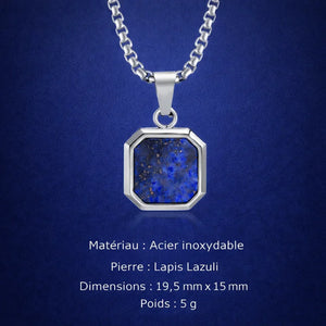 Collier Acier Pierre Naturelle Pendentif Tendance - collier homme GoHappy