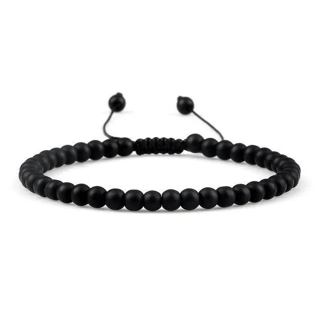 Bracelet de Perles d'Obsidienne Mauvais Œil - Bijoux GoHappy