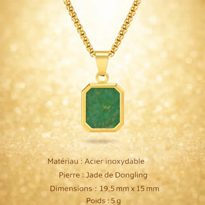 Collier Acier Pierre Naturelle Pendentif Tendance - collier homme GoHappy