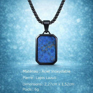 Collier Acier Pierre Naturelle Pendentif Tendance - collier homme GoHappy