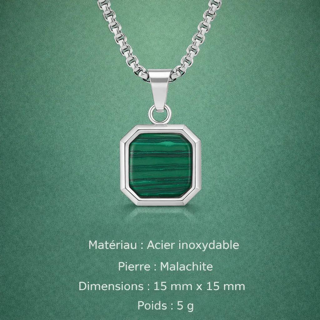 Collier Acier Pierre Naturelle Pendentif Tendance - collier homme GoHappy