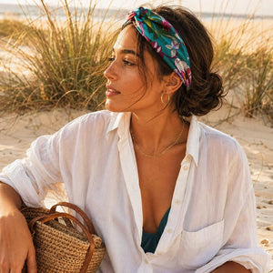 Bandeau Twist Riviera – Bohème Chic Imprimé Femme - bandeau de tête GoHappy