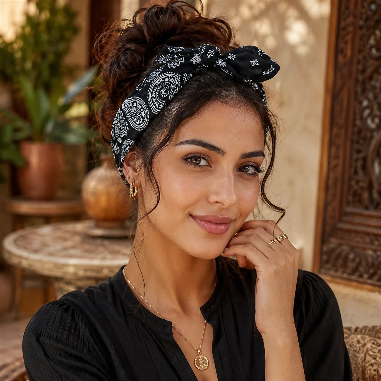 Boho Bow bandeau cheveux femme Paisley - bandana GoHappy