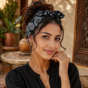 Boho Bow bandeau cheveux femme Paisley - bandana GoHappy