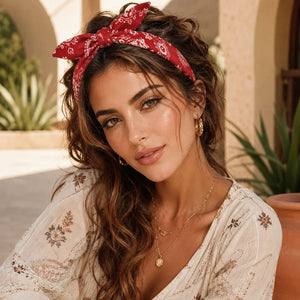 Boho Bow bandeau cheveux femme Paisley - bandana GoHappy