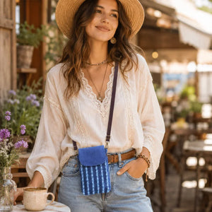 Boho Denim mini sac téléphone poches nomades - accessoires smartphone GoHappy