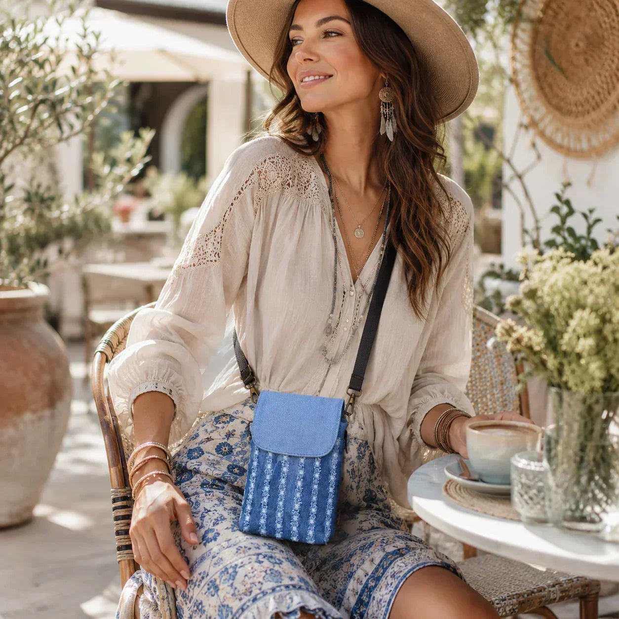 Boho Denim mini sac téléphone poches nomades - accessoires smartphone GoHappy