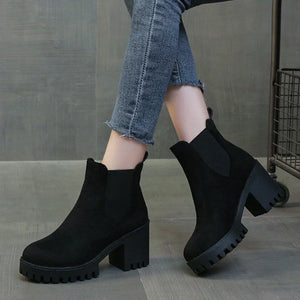 Bottines Chelsea Talons Épais Femme Plateforme Confort 35-43 - bottines GoHappy
