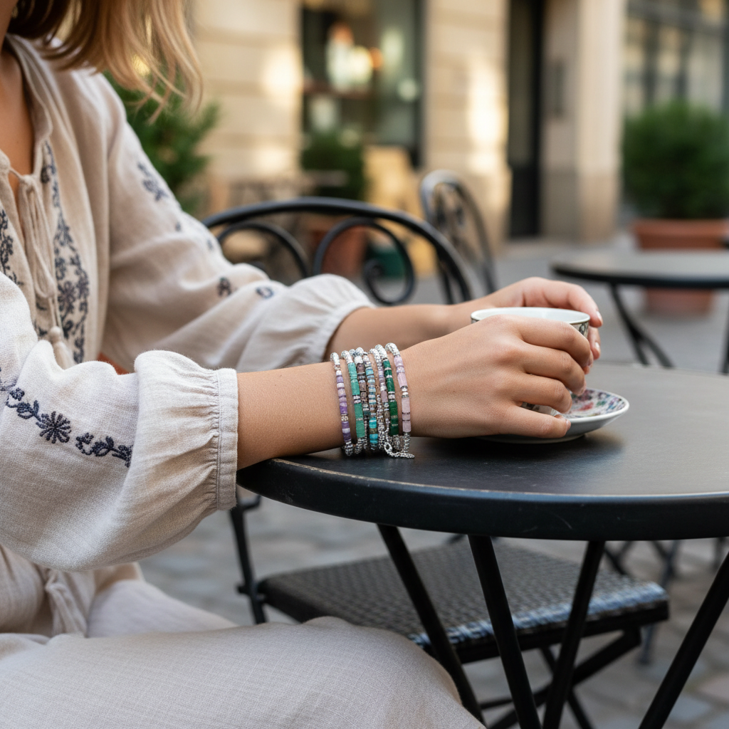 Bracelet Minimaliste Pierre Picasso & Acier Inoxydable – Fermoir OT