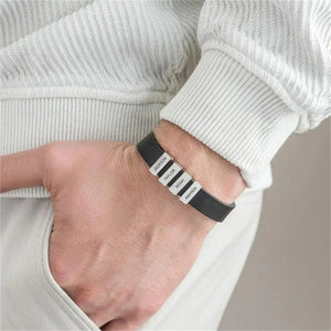 Bracelet en cuir personnalisable avec gravure - bracelet personnalisable GoHappy