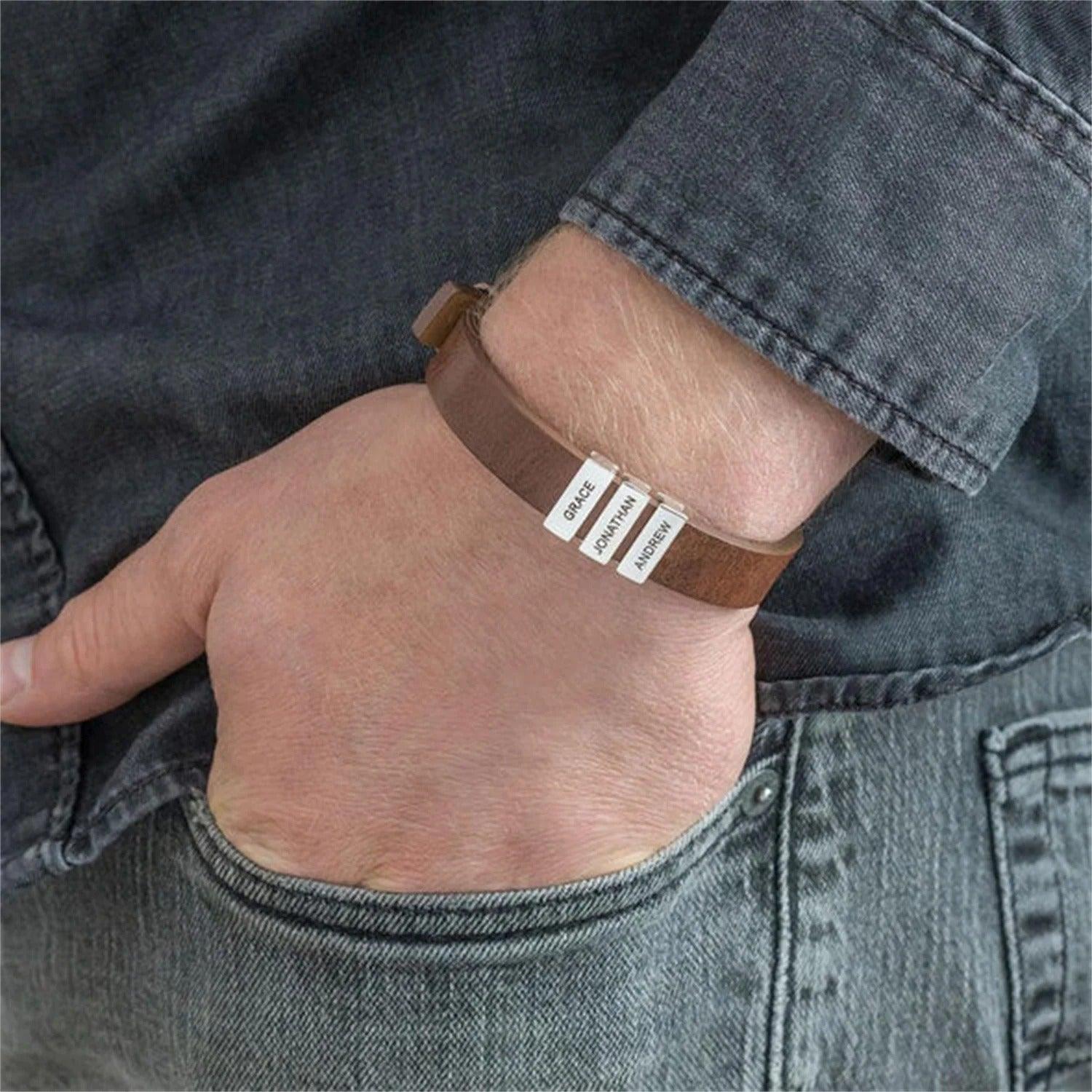 Bracelet en cuir personnalisable avec gravure