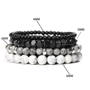 Bracelet multicouche en pierres naturelles pour hommes – Onyx, lave & hématite - Bijou Bracelet GoHappy