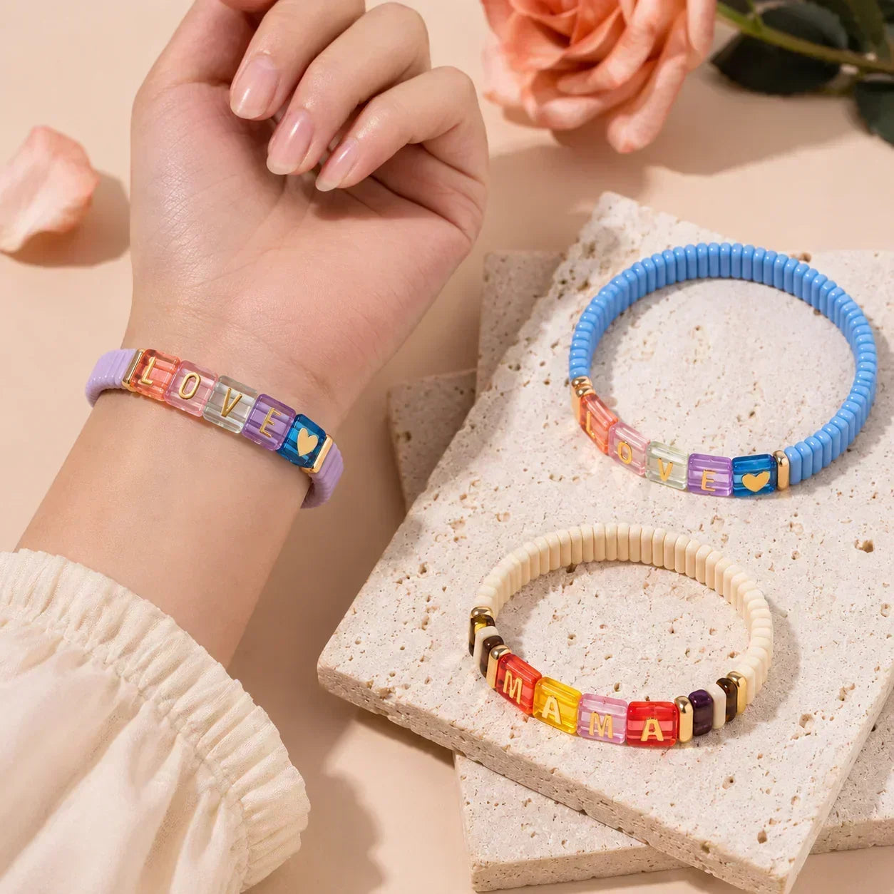 Candy Love bracelet femme élastique bohème coloré - bracelet femme GoHappy