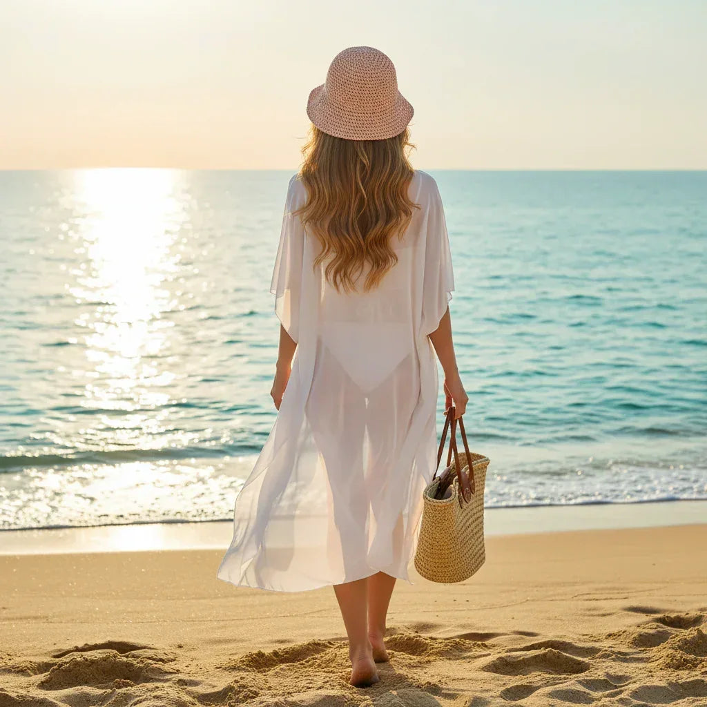 Chapeau Seau Paille Crochet Femme Pliable Protection UV - chapeau de plage GoHappy