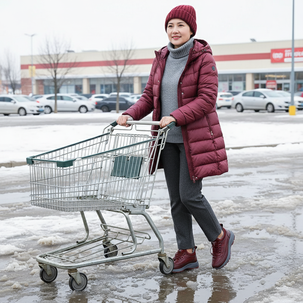 Bottes hiver fourrées ultra-chaudes et imperméables. Sans lacets, enfilage facile, semelle antidérapante épaisse. Confort optimal pour femmes actives.