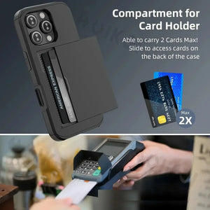 Coque iPhone toutes versions du 16 au 11 avec porte-cartes caché - coque pour smartphone GoHappy