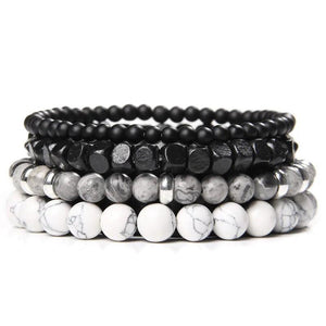 Bracelet multicouche en pierres naturelles pour hommes – Onyx, lave & hématite - Bijou Bracelet GoHappy