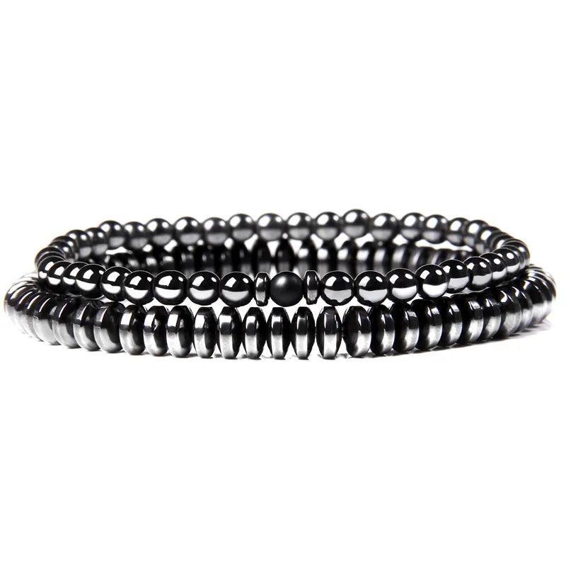 Bracelet multicouche en pierres naturelles pour hommes – Onyx, lave & hématite - Bijou Bracelet GoHappy