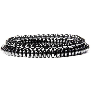 Bracelet multicouche en pierres naturelles pour hommes – Onyx, lave & hématite - Bijou Bracelet GoHappy