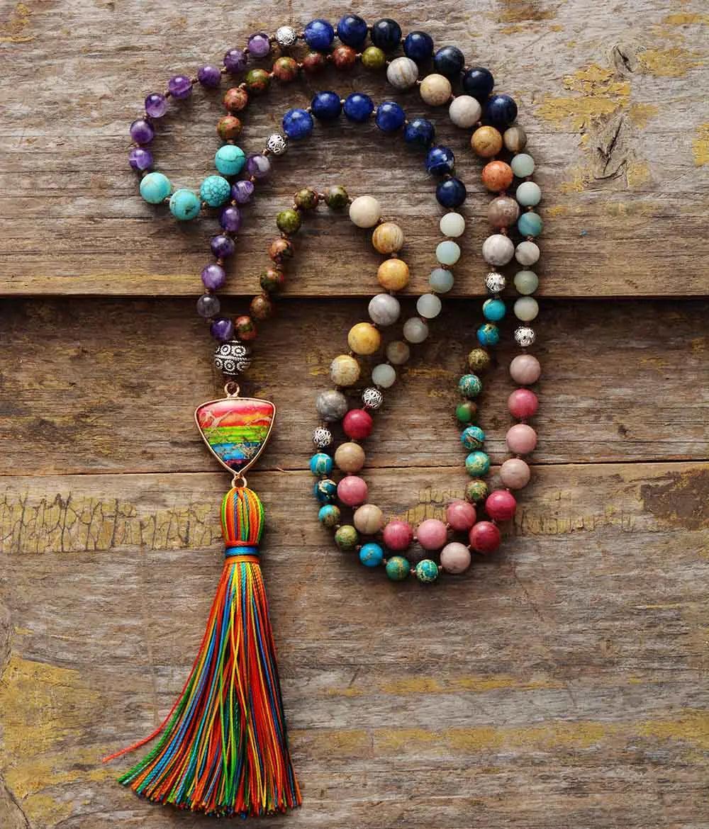 Collier Chapelet de Méditation en Pierres Naturelles - Bijou Collier GoHappy