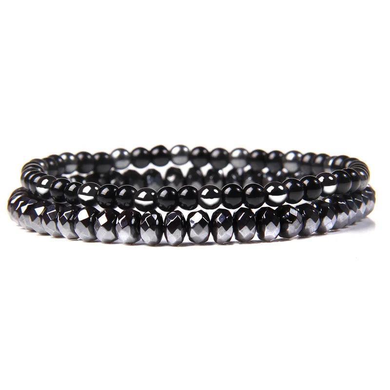Bracelet multicouche en pierres naturelles pour hommes – Onyx, lave & hématite - Bijou Bracelet GoHappy