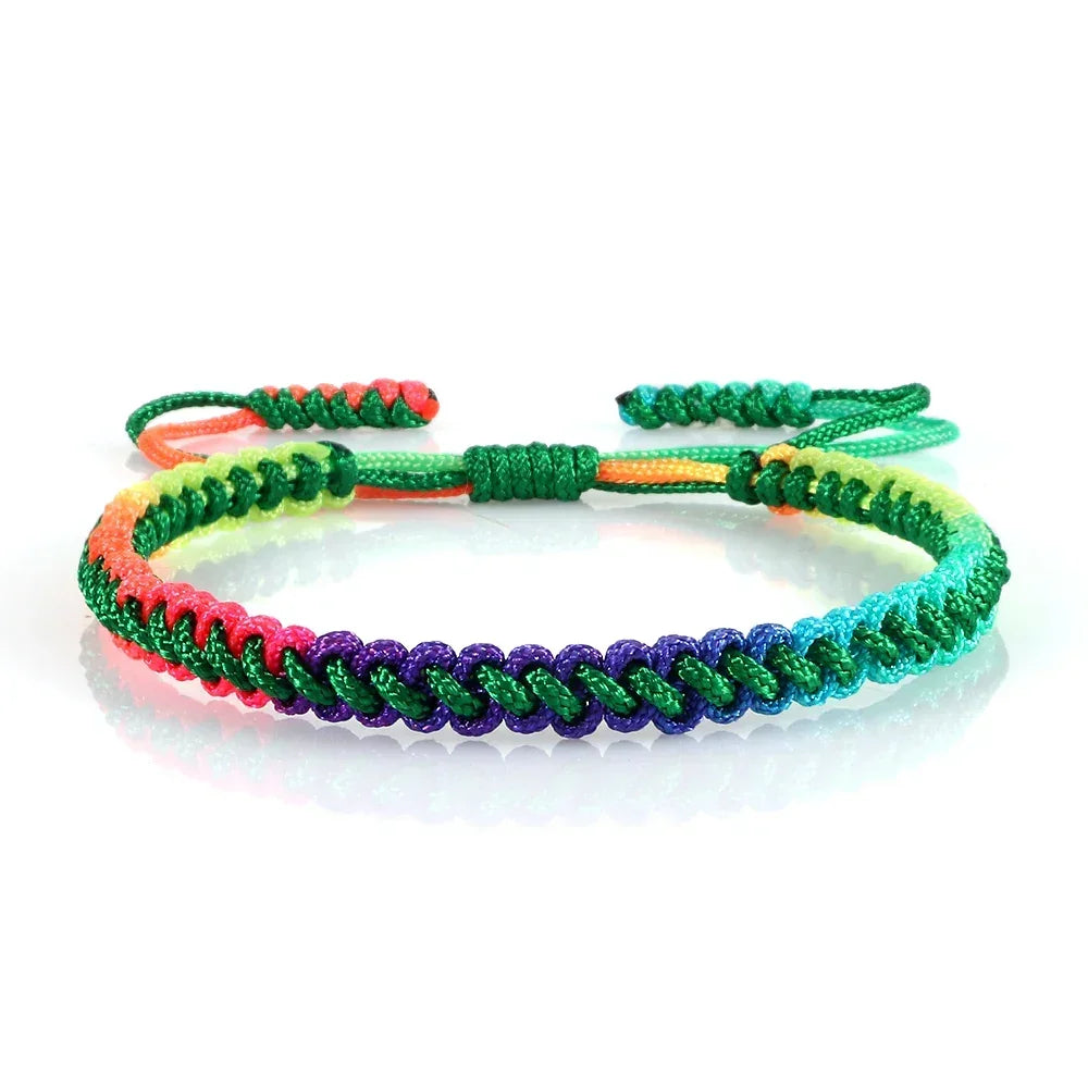 Bracelet Tressé Rainbow Nœuds Homme Femme Amitié Voyages Fêtes - Bijou Bracelet GoHappy