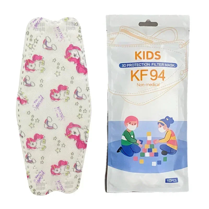 Masques KN95 enfant colorés 4 couches lot de 10 - Masques respiratoires GoHappy