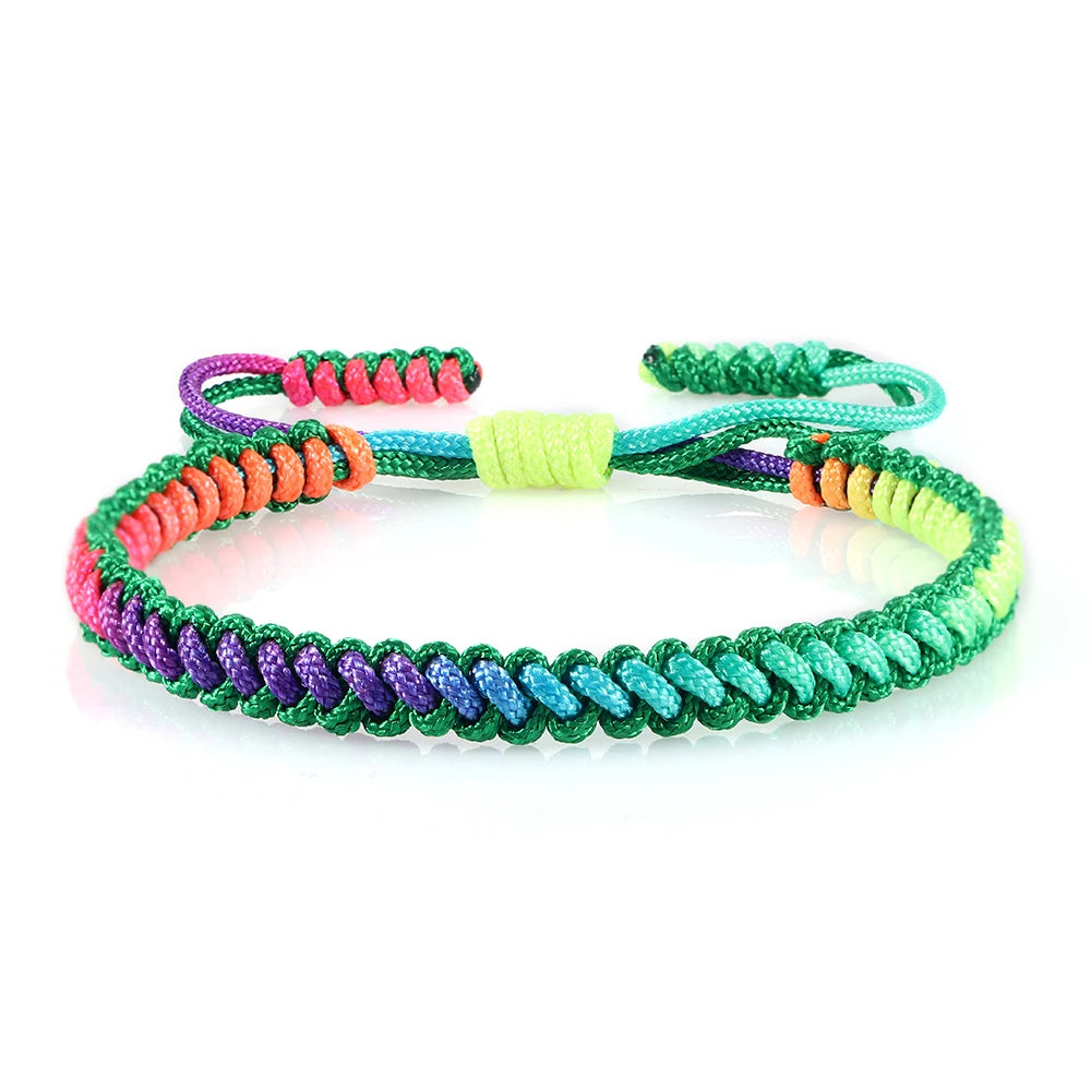 Bracelet Tressé Rainbow Nœuds Homme Femme Amitié Voyages Fêtes