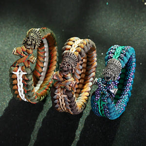 Bracelet Homme Viking Nordique Tressé Main Crâne Punk Antique - GoHappy France - bracelet homme GoHappy