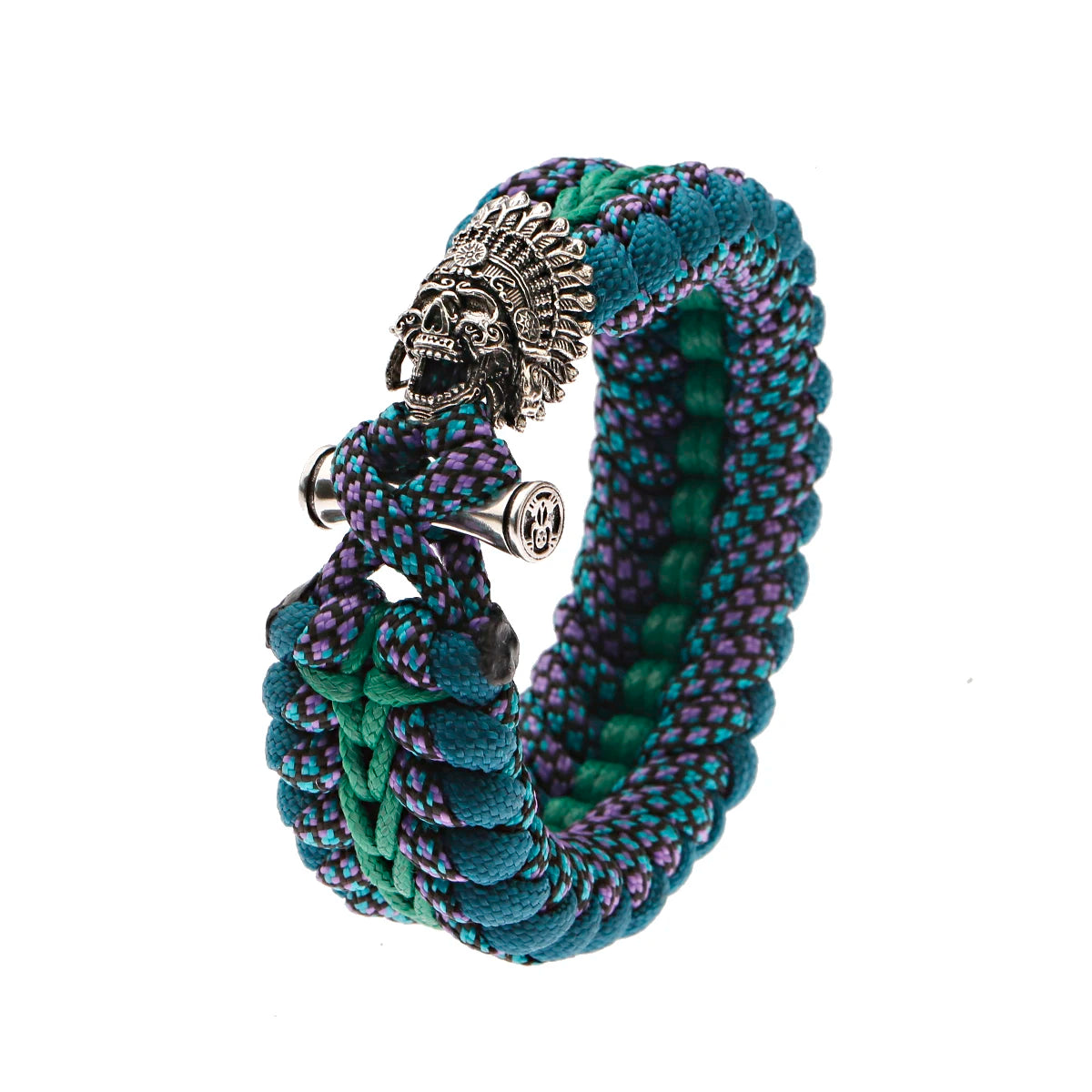 Bracelet Homme Viking Nordique Tressé Main Crâne Punk Antique - GoHappy France