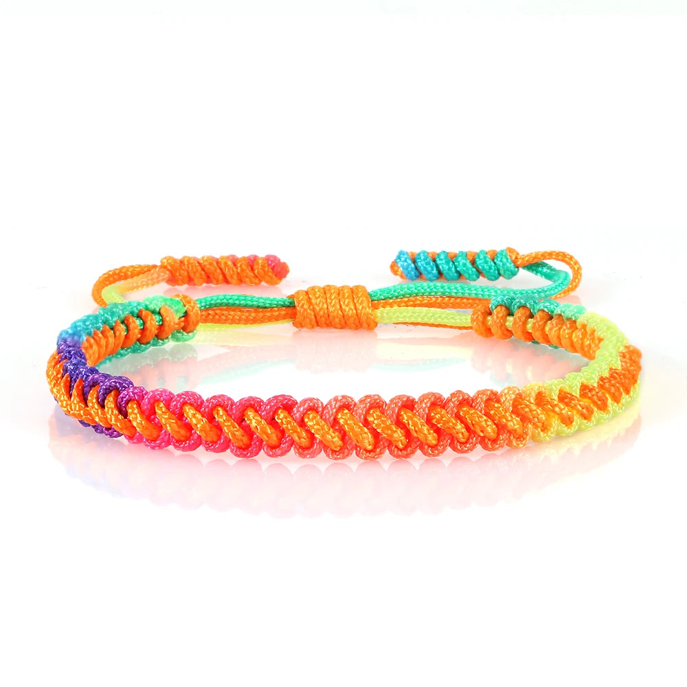 Bracelet Tressé Rainbow Nœuds Homme Femme Amitié Voyages Fêtes