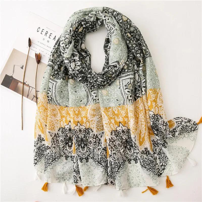 64 Foulards en Coton Look Décontracté et Chic - foulard GoHappy