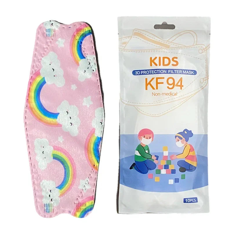 Masques KN95 enfant colorés 4 couches lot de 10 - Masques respiratoires GoHappy