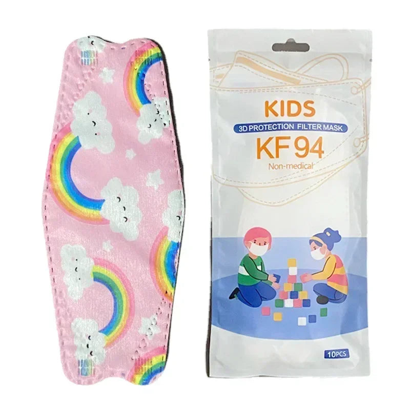 Masques KN95 enfant colorés 4 couches lot de 10 - Masques respiratoires GoHappy
