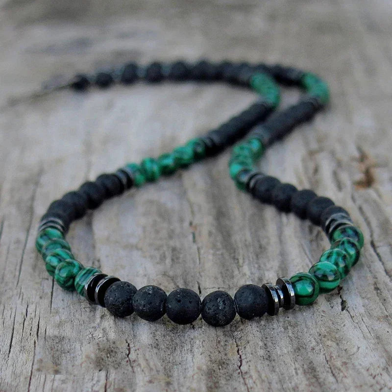 Collier perles homme ambiance voyage – Deep Forest - collier homme GoHappy