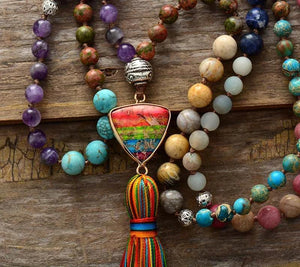 Collier Chapelet de Méditation en Pierres Naturelles - Bijou Collier GoHappy