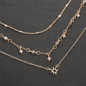 Lune d’Or collier multi-rangs étoilé raffiné - collier femme GoHappy