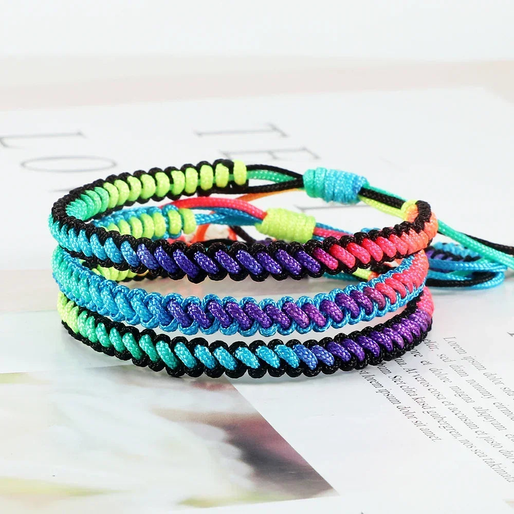 Bracelet Tressé Rainbow Nœuds Homme Femme Amitié Voyages Fêtes - Bijou Bracelet GoHappy