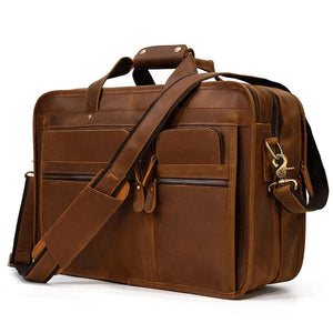 sacoche homme cuir marron vintage portefeuille ordinateur portable GoHappy.fr