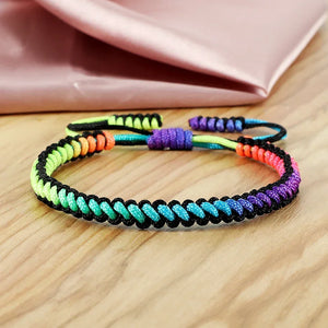 Bracelet Tressé Rainbow Nœuds Homme Femme Amitié Voyages Fêtes - Bijou Bracelet GoHappy