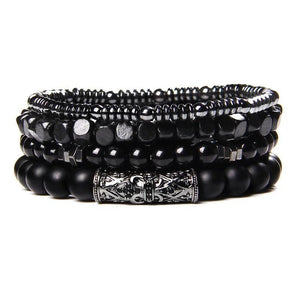 Bracelet multicouche en pierres naturelles pour hommes – Onyx, lave & hématite - Bijou Bracelet GoHappy