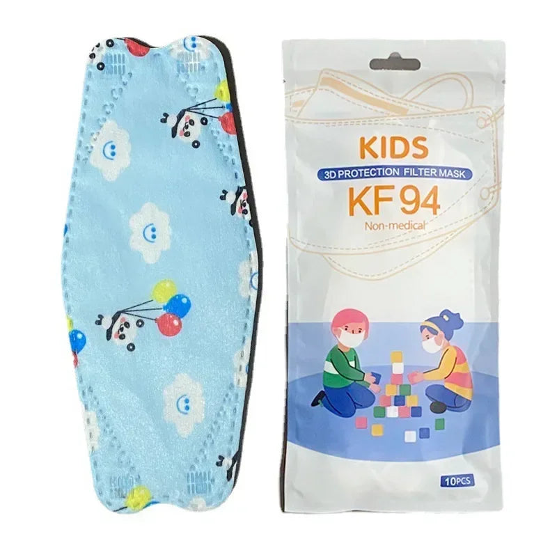 Masques KN95 enfant colorés 4 couches lot de 10 - Masques respiratoires GoHappy