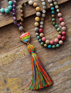 Collier Chapelet de Méditation en Pierres Naturelles - Bijou Collier GoHappy