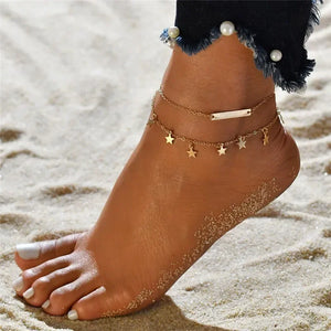 Bracelets Cheville Anklets Sweet Chainette Doré Argenté - bracelet cheville GoHappy