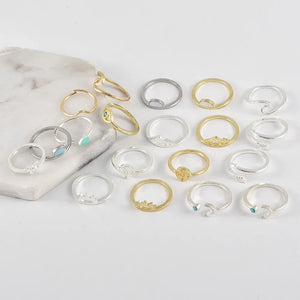 Set de 19 bagues Surf Style - Esprit Bohème et Aventure - bague GoHappy