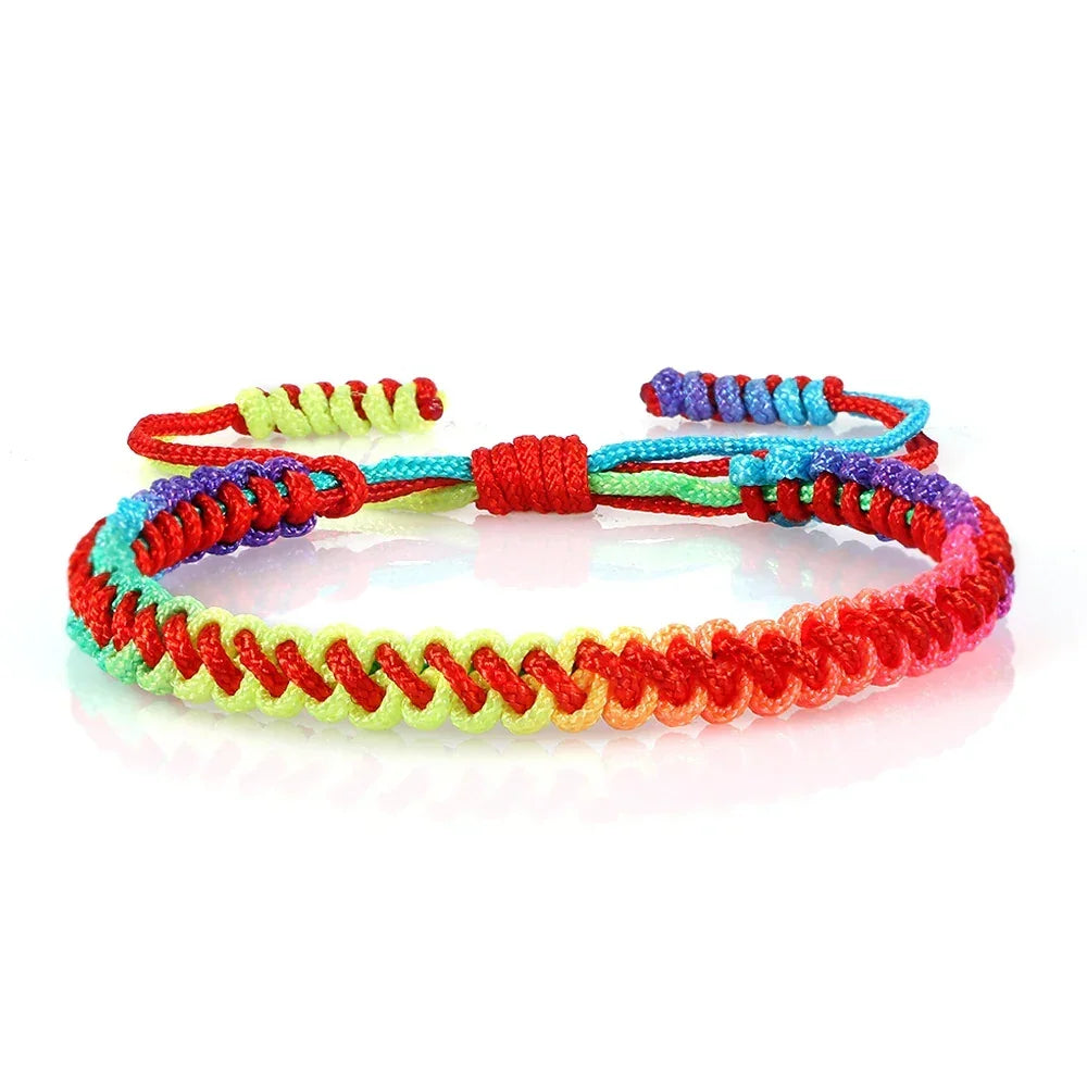 Bracelet Tressé Rainbow Nœuds Homme Femme Amitié Voyages Fêtes - Bijou Bracelet GoHappy