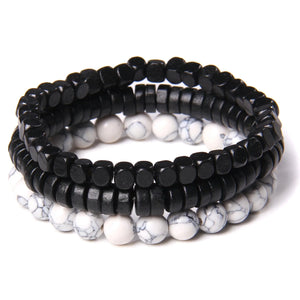 Bracelet multicouche en pierres naturelles pour hommes – Onyx, lave & hématite - Bijou Bracelet GoHappy