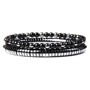 Bracelet multicouche en pierres naturelles pour hommes – Onyx, lave & hématite - Bijou Bracelet GoHappy